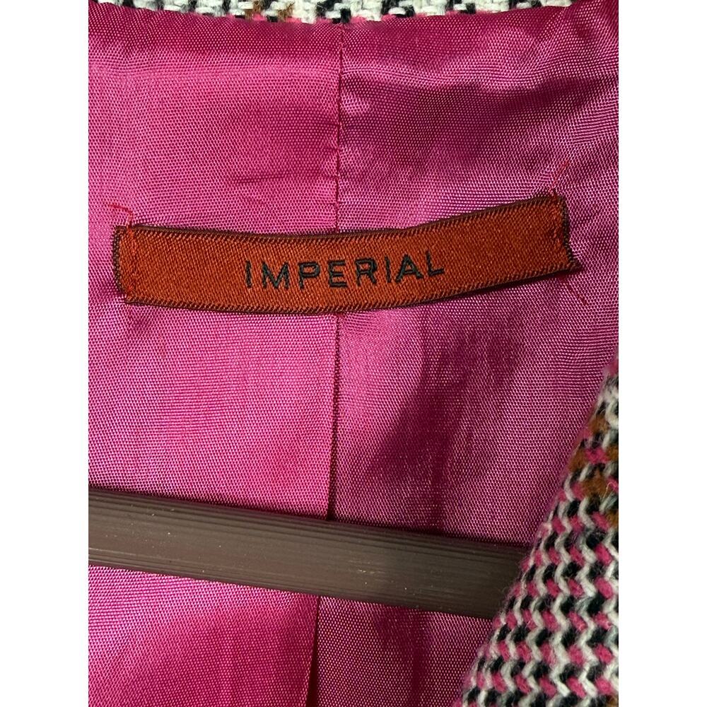 Y2K Imperial Pink Plaid Double Breasted Blazer Sz XS - Picture 4 of 11
